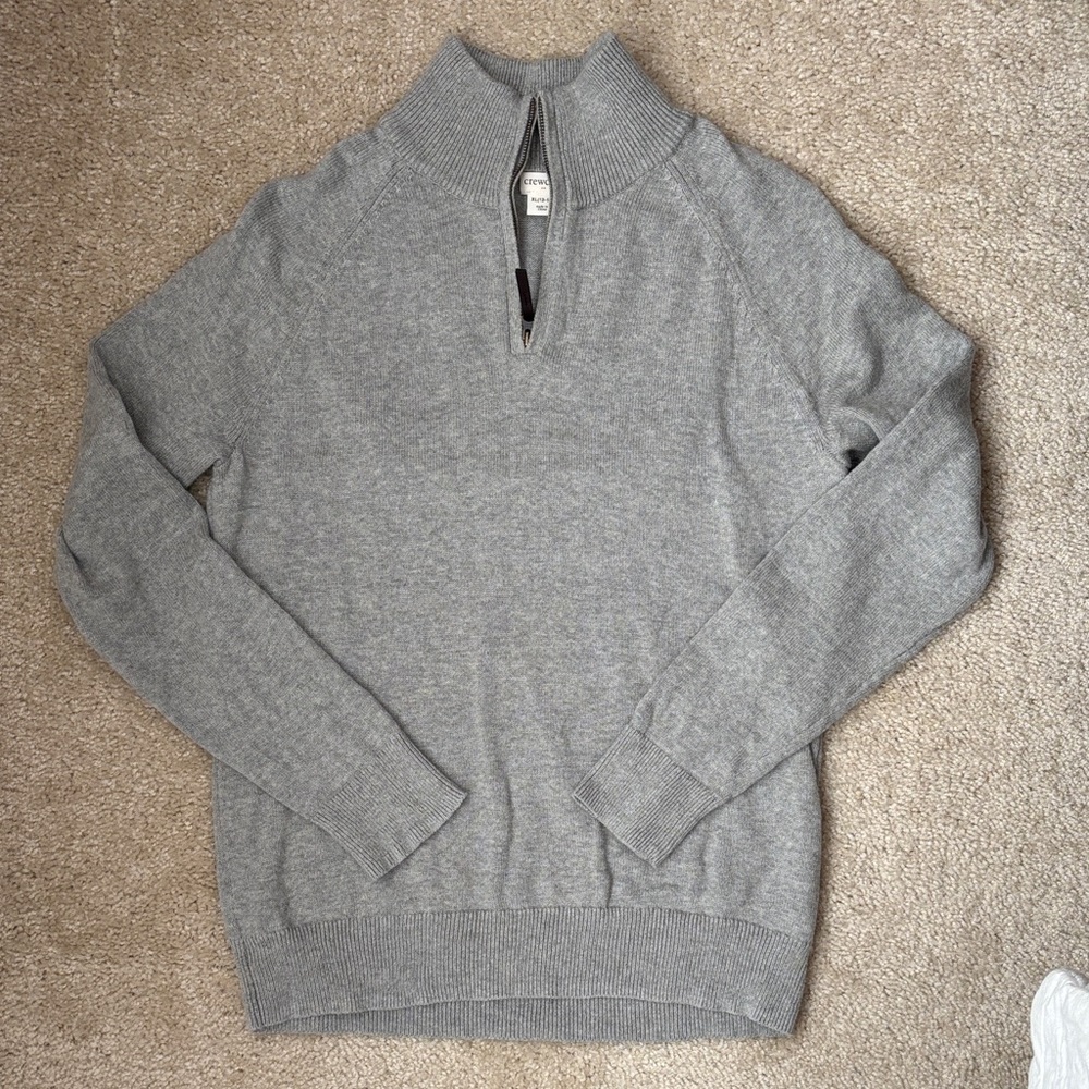 Gray Half-Zip  Sweater